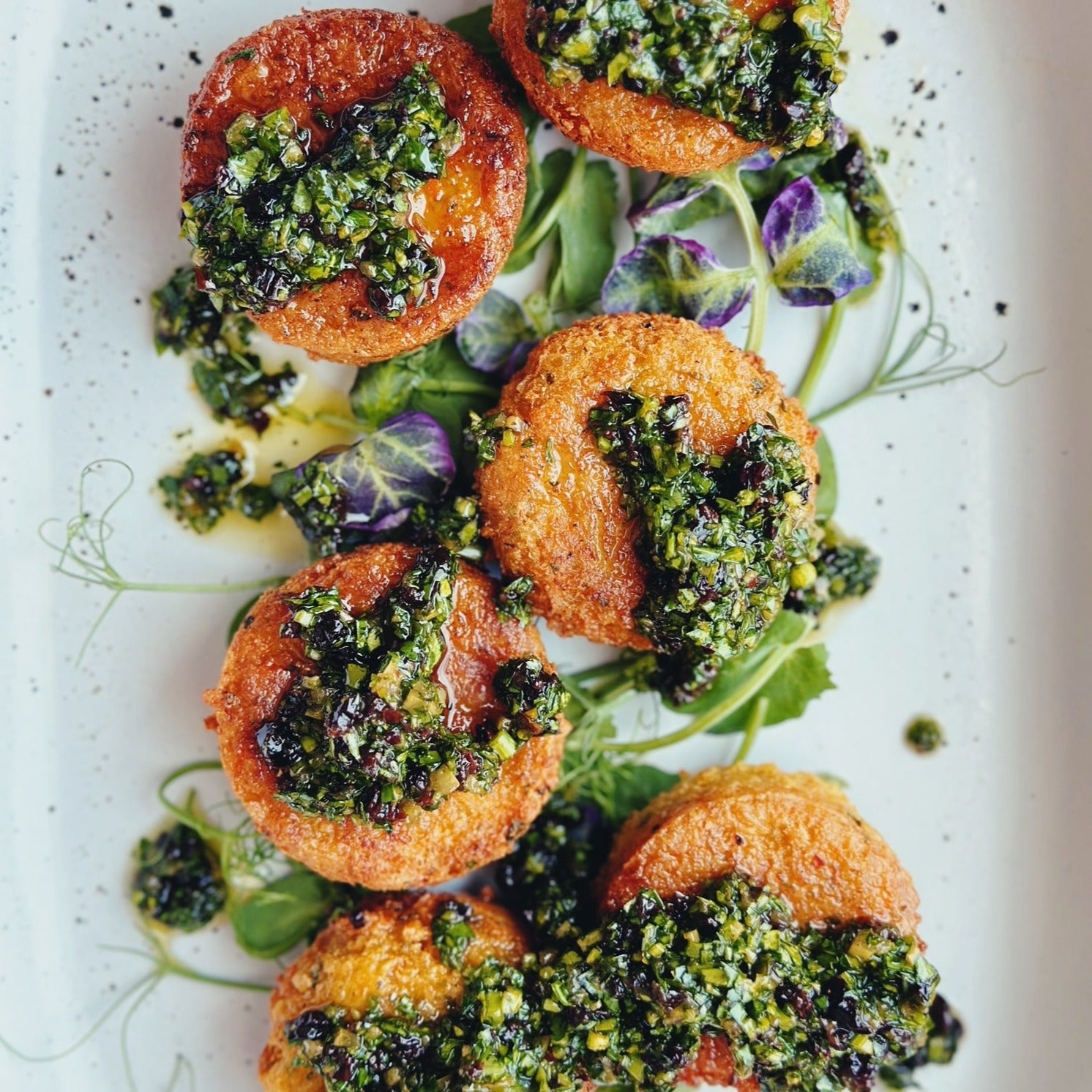 Chermoula, Carrot & Chickpea Fritters