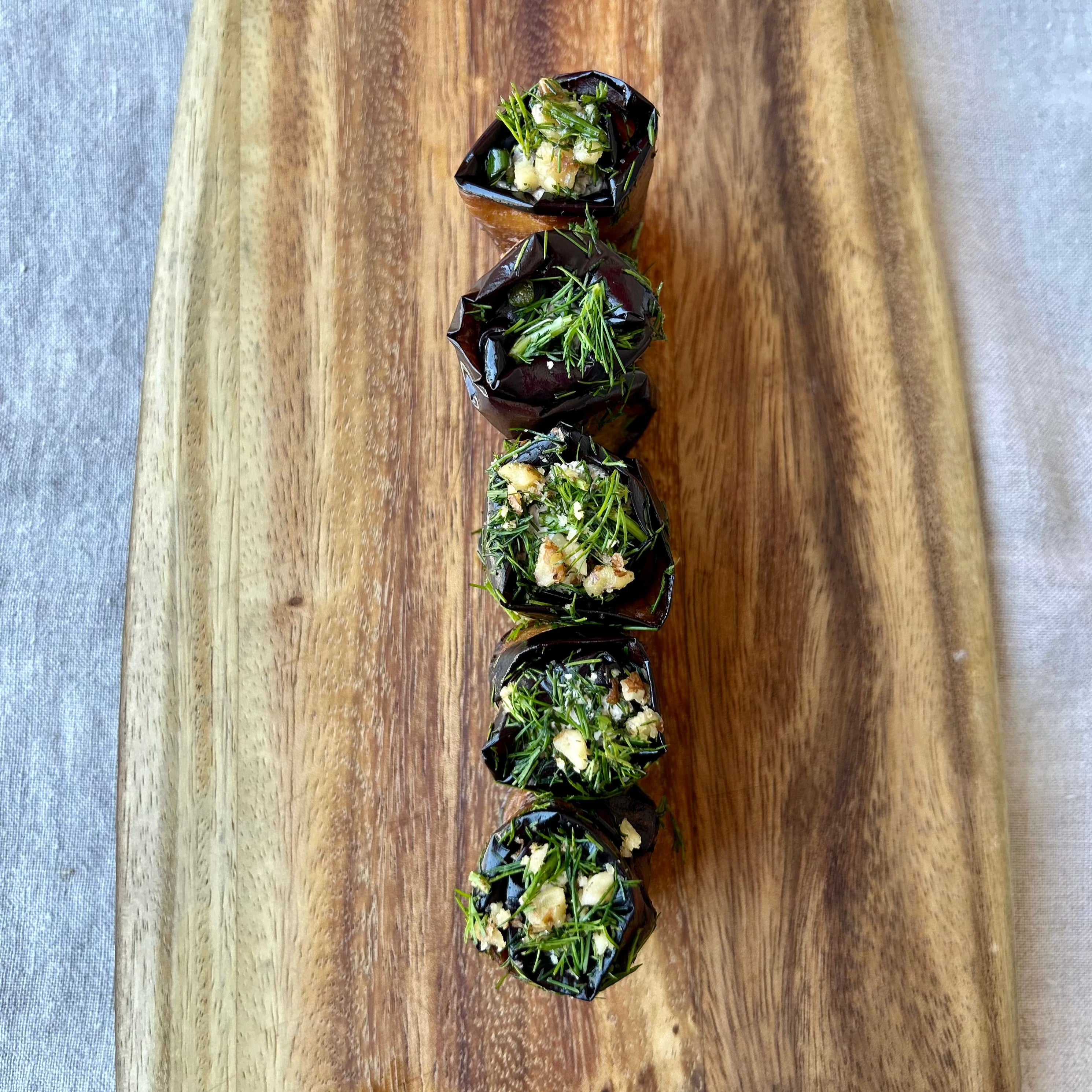 Grilled Aubergine Roll (GF)