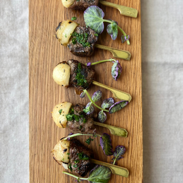 Grilled Filet Mignon & Cipollini Skewer